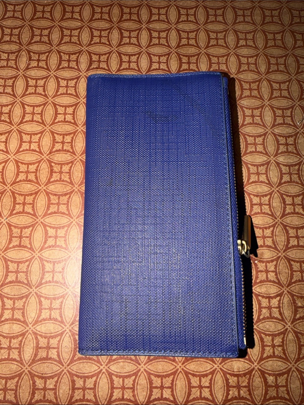 Sleek Zip-Around Long Wallet in Deep Blue